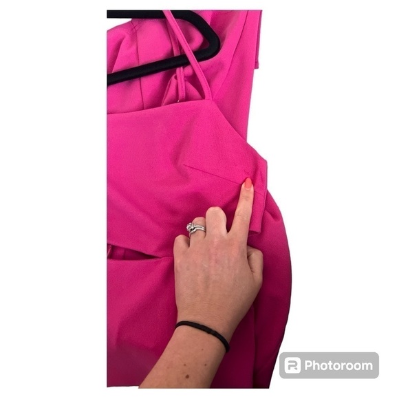 Just Quella hot pink cutout side slit midi dress size XS - Picture 6 of 6